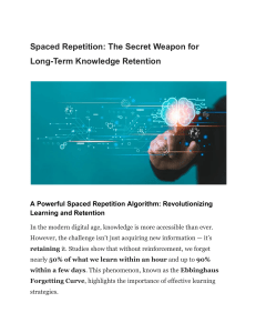 Spaced Repetition: MaxLearn's Algorithm for Knowledge Retention