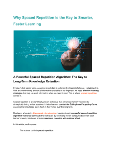 Spaced Repetition: Smarter, Faster Learning with MaxLearn