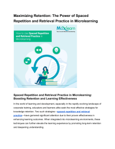 Spaced Repetition & Retrieval Practice in Microlearning