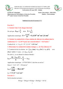 Exercices d'Électrochimie et Solutions - Licence Génie des Procédés