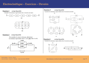 Exercices d'électrocinétique L1 Physique : Résistances et tensions