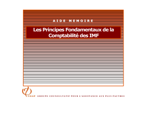 Principes Fondamentaux de la Comptabilité des IMF