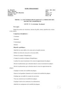 Fiche pédagogique : Tectonique des plaques - 3ème