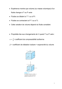 Compressibilité et Dilatation des Fluides