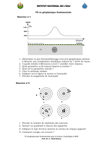 TD Géophysique Fondamentale - Hydrologie