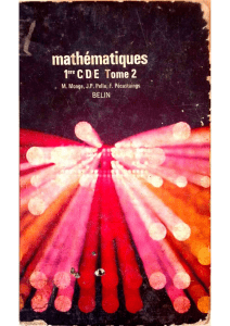 Mathématiques 1ère C/D/E Tome 2 Textbook