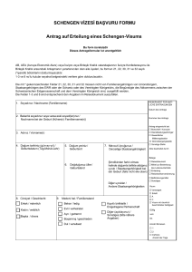 Schengen Vize Başvuru Formu - İlk Sayfa
