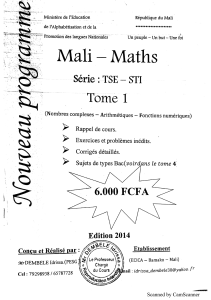 Mali Maths TSE-STI Tome 1: Complex Numbers & Arithmetic