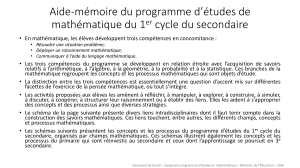 Aide-mémoire Maths 1er Cycle Secondaire