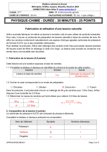 Correction Brevet Physique-Chimie : Lessive Naturelle