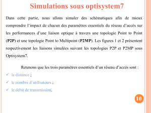 Simulations Optisystem7 : Réseaux d'accès optiques P2P et P2MP