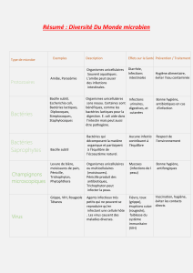 Diversité du monde microbien : résumé éducatif