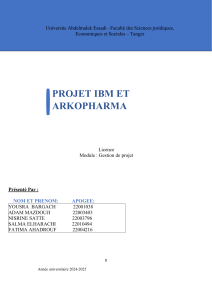 Projet IBM et Arkopharma : Analyse et Gestion de Projet