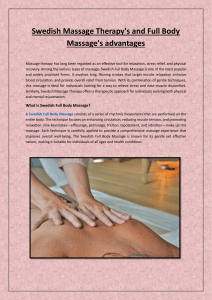 Swedish Massage Benefits: Full Body & Therapy