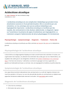 Acidocétose alcoolique : Manuel pour professionnels de santé