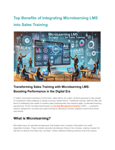 Microlearning LMS for Sales Training: Boost Performance