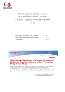 Leucémie lymphoïde chronique : Recommandations de traitement (2021)