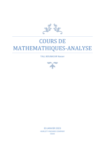 Cours de Mathématiques-Analyse et Applications Économiques