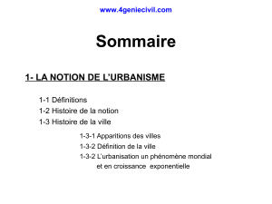 Cours d'urbanisme : D&eacute;finition, Histoire et D&eacute;veloppement