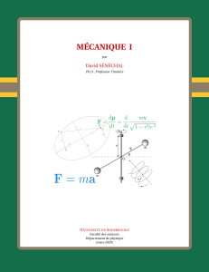 M&eacute;canique I : Manuel de cours