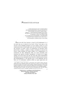 Critique de l'œuvre de Martti Koskenniemi sur le droit international