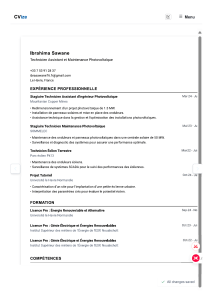 Ibrahima Sawane - Renewable Energy CV