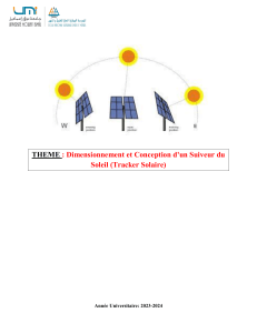 Suiveur Solaire : Dimensionnement et Conception