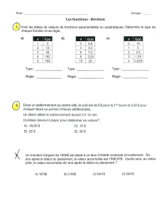 Functions, Parking Fees, and Interest Worksheet