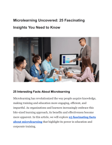 Microlearning: 25 Facts You Need to Know