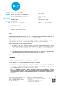 PLU Thourotte : Lettre de RTE sur les ouvrages HTB