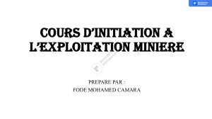 Cours d'Initiation à l'Exploitation Minière