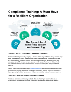 Compliance Training: Microlearning for Resilient Organizations