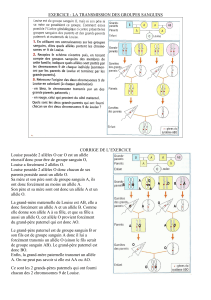 Transmission des groupes sanguins : Exercice corrigé