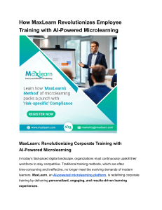 MaxLearn: AI-Powered Microlearning for Employee Training