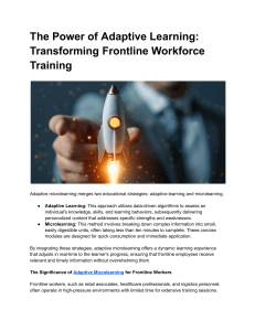 Adaptive Microlearning: Frontline Workforce Training