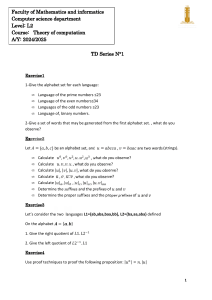 Theory of Computation Exercises: Languages & Automata