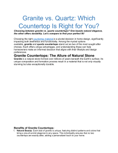 Granite vs Quartz: Choosing the Right Countertop