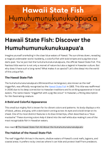 Humuhumunukunukuāpua'a: Hawaii State Fish Facts