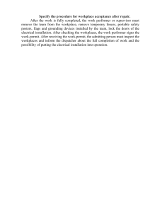 Workplace Acceptance Procedure After Repair