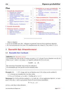 Espaces probabilisés : Cours PSI