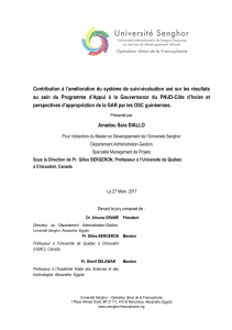 Suivi-&eacute;valuation et Gouvernance : M&eacute;moire PNUD C&ocirc;te d'Ivoire