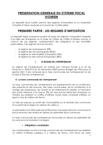 Système Fiscal Ivoirien : Régimes d'Imposition
