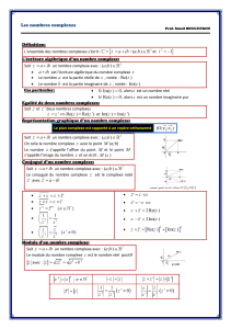 Nombres Complexes : Cours Complet