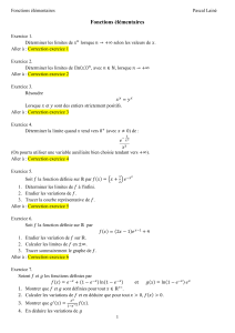 Exercices sur les Fonctions Élémentaires
