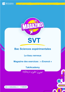 Exercices SVT : Le Tissu Nerveux - Bac Sciences