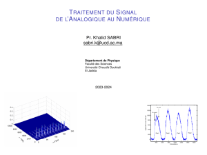 Traitement du Signal : Analogique au Numérique