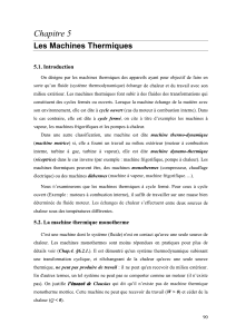 Machines Thermiques : Principes et Cycles Thermodynamiques