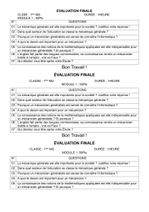 Examen de Mécanique Générale 1ère MG