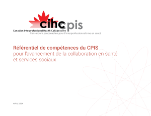 Référentiel de compétences CPIS : Collaboration en santé et services sociaux