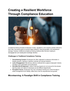 Resilient Workforce: Compliance Education with Microlearning